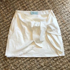 LILY RAIN WHITE LINEN TIE SKIRT Medium